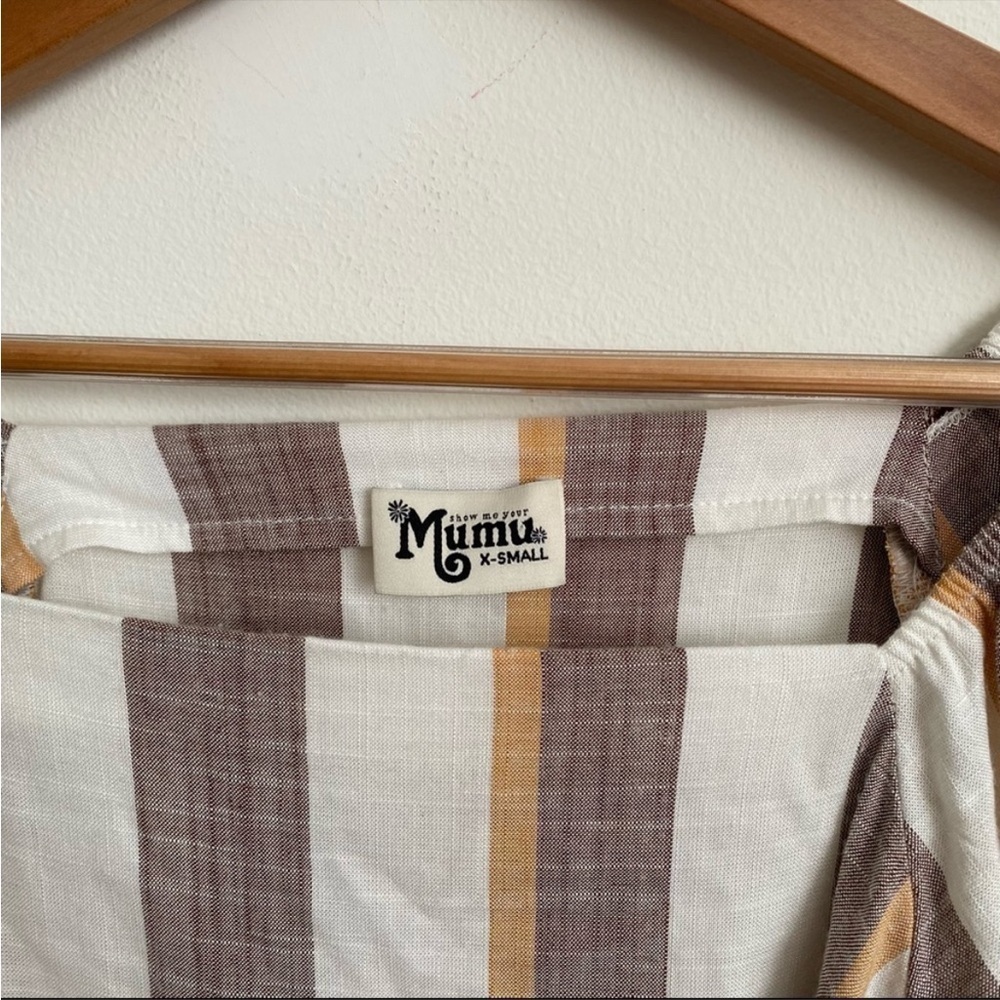 Show Me Your MuMu Striped Crop Top - Brown, Cream, Orange - Picture 3 of 8